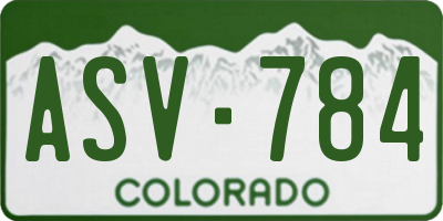 CO license plate ASV784