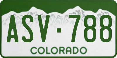 CO license plate ASV788