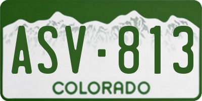 CO license plate ASV813