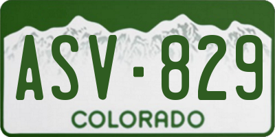 CO license plate ASV829