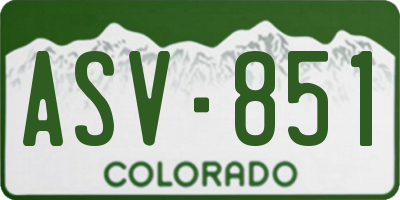 CO license plate ASV851