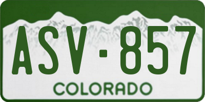 CO license plate ASV857