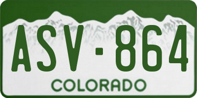 CO license plate ASV864