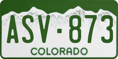 CO license plate ASV873