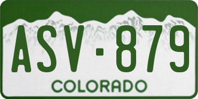 CO license plate ASV879