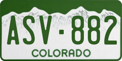 CO license plate ASV882