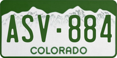CO license plate ASV884
