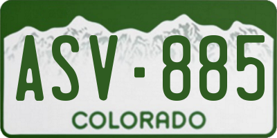 CO license plate ASV885