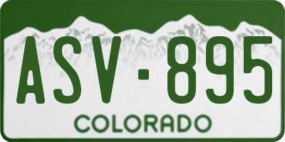 CO license plate ASV895