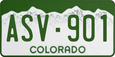 CO license plate ASV901