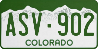 CO license plate ASV902