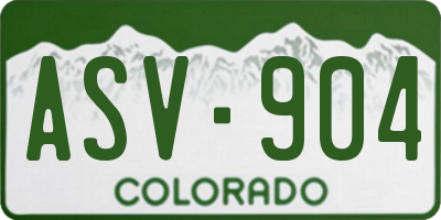 CO license plate ASV904