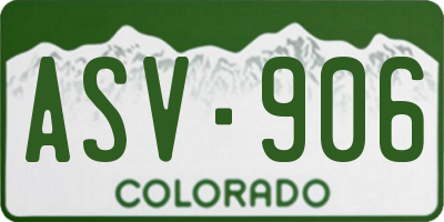 CO license plate ASV906