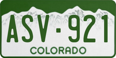 CO license plate ASV921