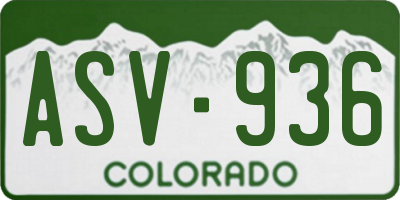 CO license plate ASV936
