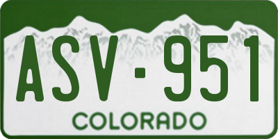 CO license plate ASV951