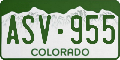 CO license plate ASV955