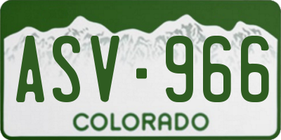 CO license plate ASV966