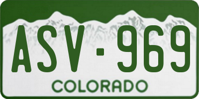 CO license plate ASV969