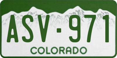 CO license plate ASV971