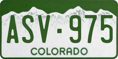 CO license plate ASV975