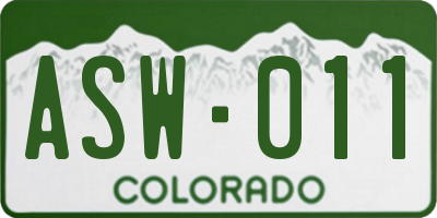 CO license plate ASW011