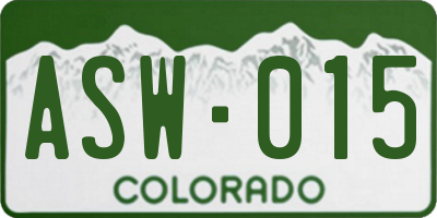 CO license plate ASW015