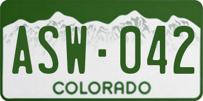 CO license plate ASW042