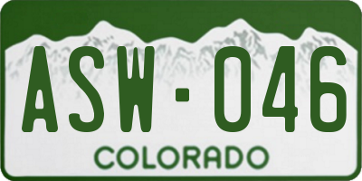 CO license plate ASW046
