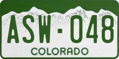 CO license plate ASW048