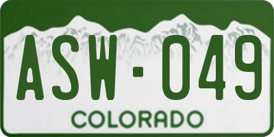 CO license plate ASW049