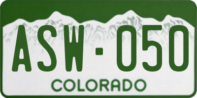 CO license plate ASW050