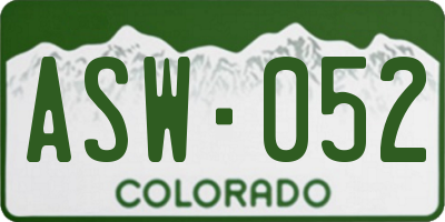 CO license plate ASW052