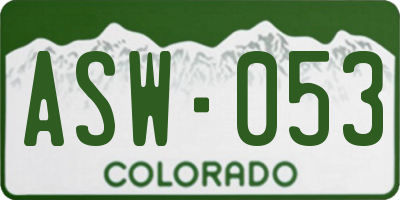 CO license plate ASW053