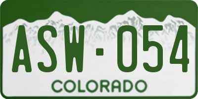 CO license plate ASW054