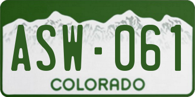 CO license plate ASW061