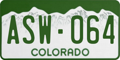 CO license plate ASW064