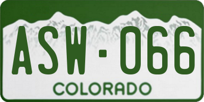 CO license plate ASW066
