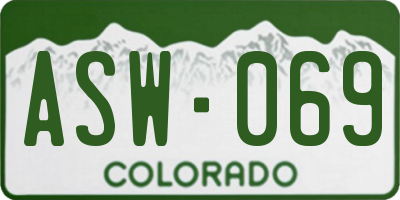 CO license plate ASW069