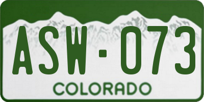 CO license plate ASW073