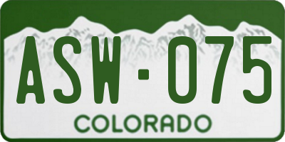 CO license plate ASW075