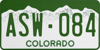 CO license plate ASW084