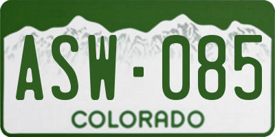 CO license plate ASW085