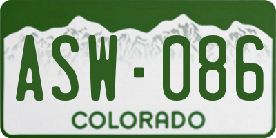CO license plate ASW086