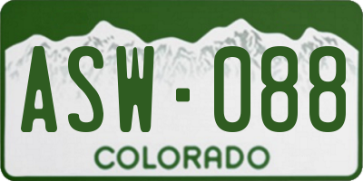 CO license plate ASW088