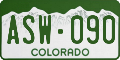 CO license plate ASW090