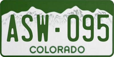 CO license plate ASW095