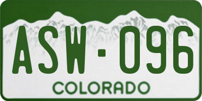 CO license plate ASW096