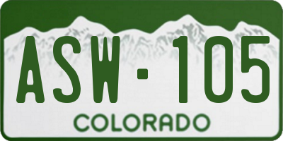 CO license plate ASW105
