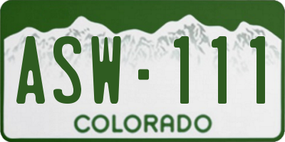 CO license plate ASW111